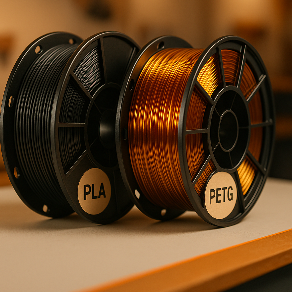 PETG vs PLA filament spools comparison — Forgely 3D Printing