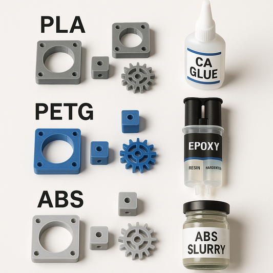 adhesives for PLA, PETG, and ABS 3D prints — Forgely comparison