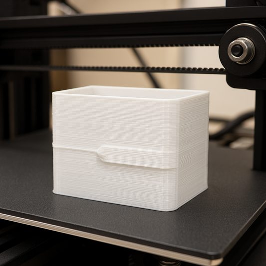 3D print with mid-layer shift on the print bed — troubleshooting visual