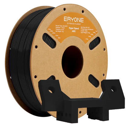 Spools of ERYONE ABS 3D printer filament in black and white colors.