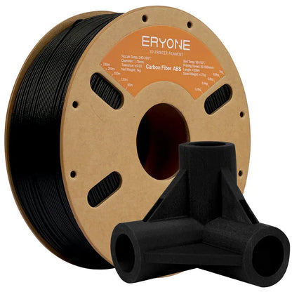 Spools of ERYONE ABS 3D printer filament in black and white colors.