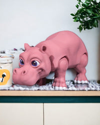 Articulated Hippo Figurine | High-Quality Plastic | Custom Color