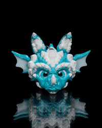 Chilling Blizzard Dragon Keychain - 3D Printed - High-Quality