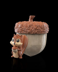 3D Printed Squirrel in Nut Figurine - Adorable 6cm Collectible Display Piece - 3d Printed