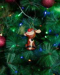 Charming Rudolph the Reindeer Christmas Ornament - 3D Printed, 10 cm Festive Decor