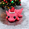 Articulated Flexi Axolotl with Santa Hat – 3D Printed Christmas Decor, Customizable Colors, 4.5 Inches