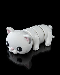 Adorable Flexi Cat Figurine - 3D Printed, High-Quality Plastic, 9 cm Articulated Cat Toy