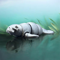 Adorable Manatee Articulating Toy - 7 Inch 3D Printed Model in Customizable Colors